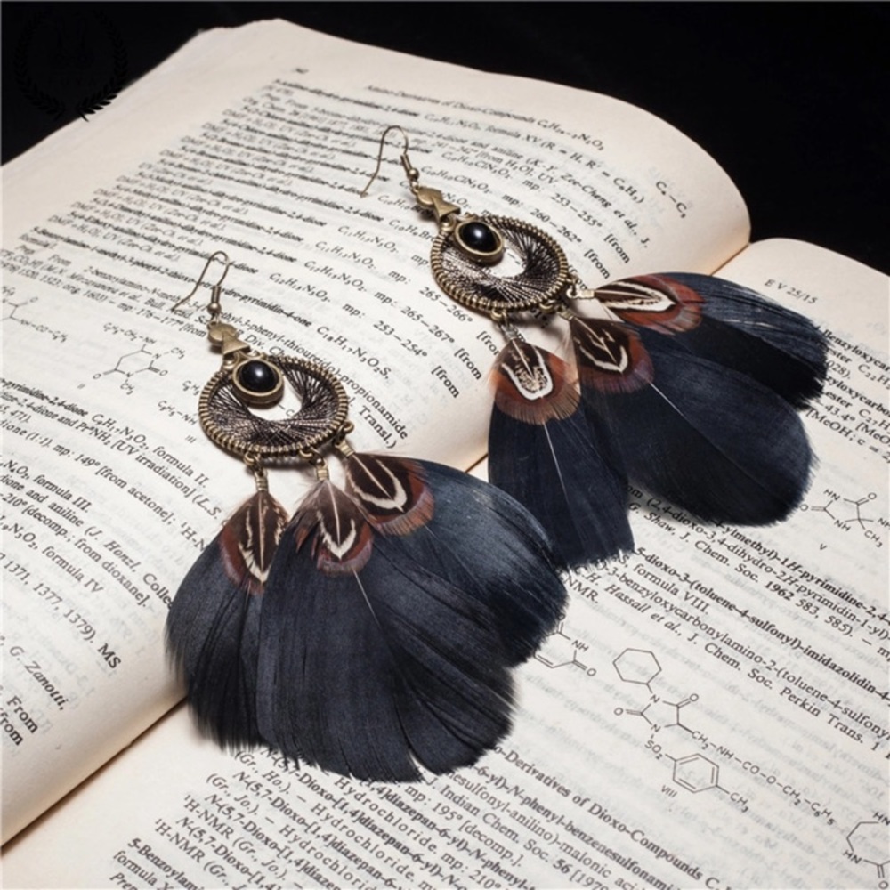 New! Bohemian Feather Drop Earrings